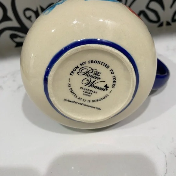 Pioneer Woman Spring Bouquet Ceramic Mug Floral Blue Cup 16oz - Picture 6 of 6